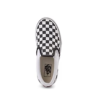 Chaussure de skate sans lacets à motif en damier Vans - Enfants / Junior Noire Blanche