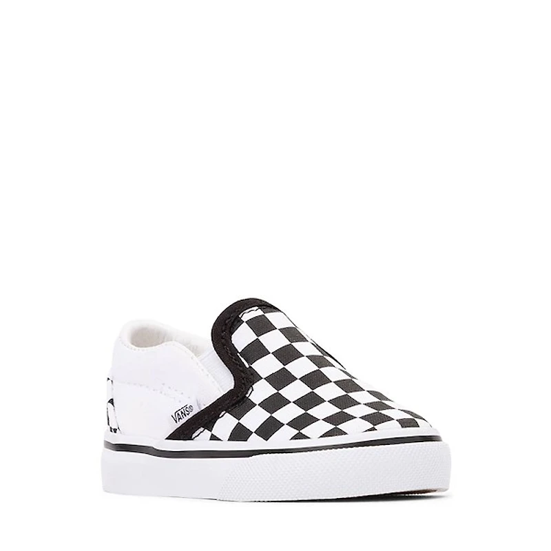 Chaussure de skate sans lacets à motif en damier Vans