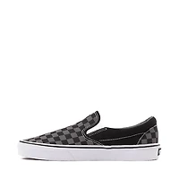 Chaussure de skate sans lacets Vans à motif en damier - Grise / Noire