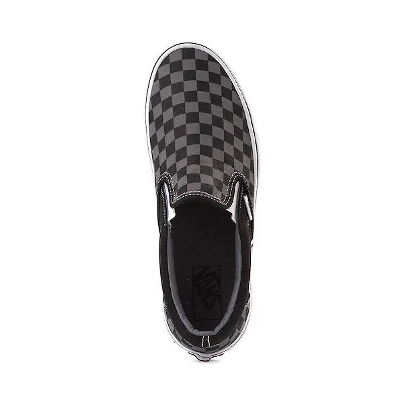 Chaussure de skate sans lacets Vans à motif en damier - Grise / Noire