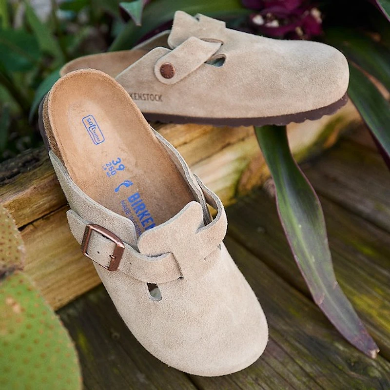 Womens Birkenstock Boston Soft Footbed Clog - Taupe
