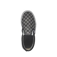 Chaussure de skate sans lacets à motif en damier Vans - Enfants / Junior Noire Grise