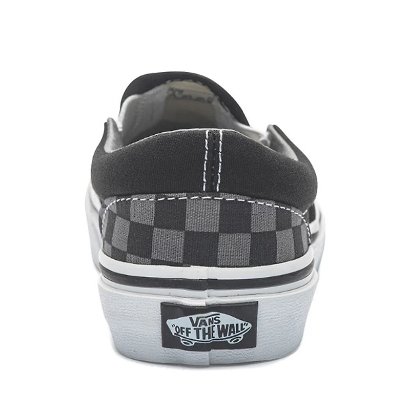 Chaussure de skate sans lacets à motif en damier Vans - Enfants / Junior Noire Grise
