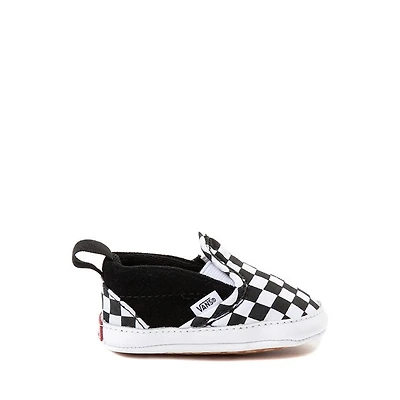 Vans Slip-On V Checkerboard Skate Shoe - Baby Black / White
