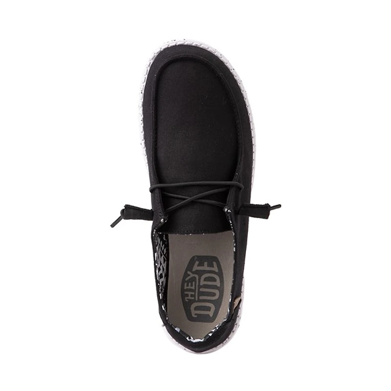 Chaussure décontractée à enfiler Hey Dude Wendy pour femmes - Noire / Blanc tacheté