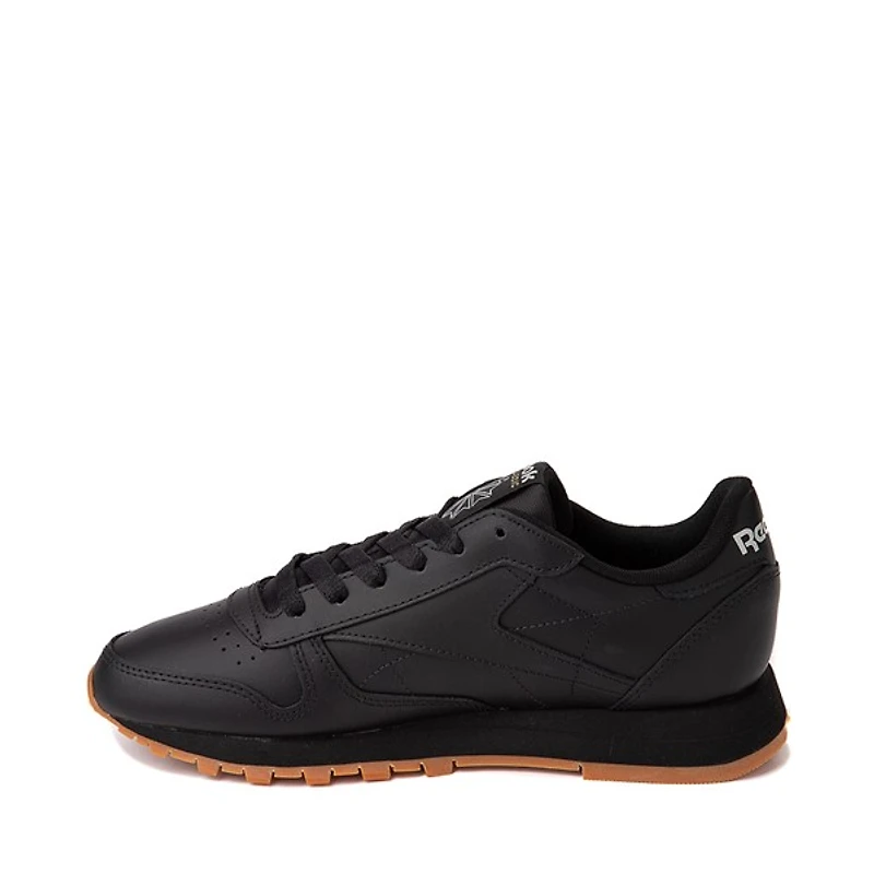 Chaussure athlétique en cuir Reebok Classic pour hommes - Noire / Gomme