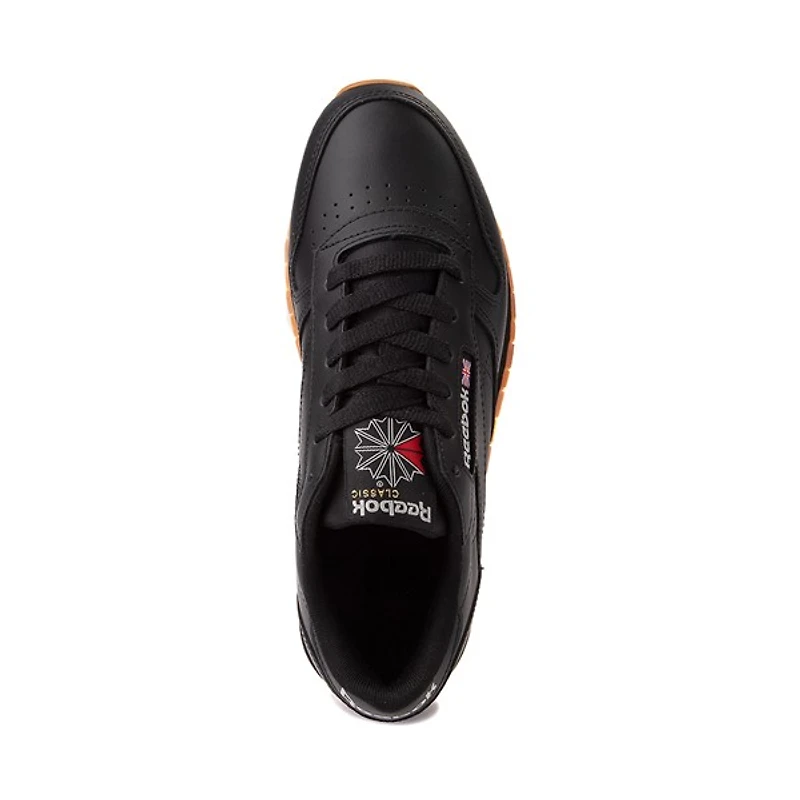 Chaussure athlétique en cuir Reebok Classic pour hommes - Noire / Gomme
