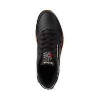 Chaussure athlétique en cuir Reebok Classic pour hommes - Noire / Gomme