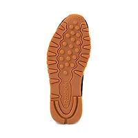 Chaussure athlétique en cuir Reebok Classic pour hommes - Noire / Gomme