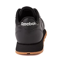 Chaussure athlétique en cuir Reebok Classic pour hommes - Noire / Gomme