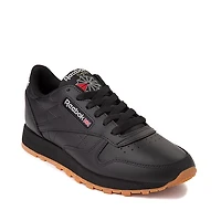Chaussure athlétique en cuir Reebok Classic pour hommes - Noire / Gomme