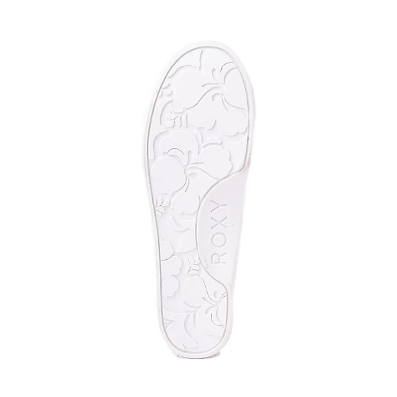 Chaussure décontractée à enfiler Roxy Bayshore Plus pour femmes - Blanche