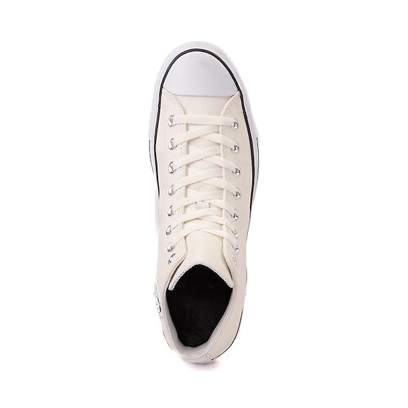 Basket Converse Chuck 70 Hi en cuir - Blanc cassé