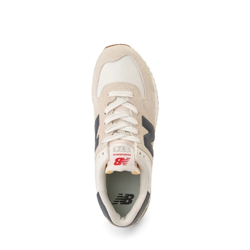 Chaussure athlétique New Balance 574+ pour femmes - Beige / Grise