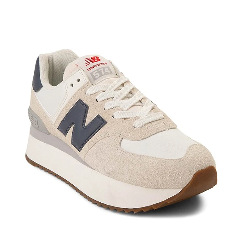 Chaussure athlétique New Balance 574+ pour femmes - Beige / Grise