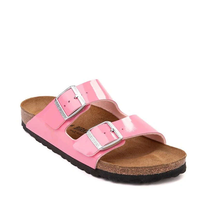 Sandale Birkenstock Arizona en cuir verni pour femmes - Rose bonbon