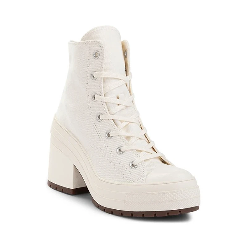Chaussure montante à talon Converse Chuck 70 De Luxe pour femmes - Blanc cassé / Noire