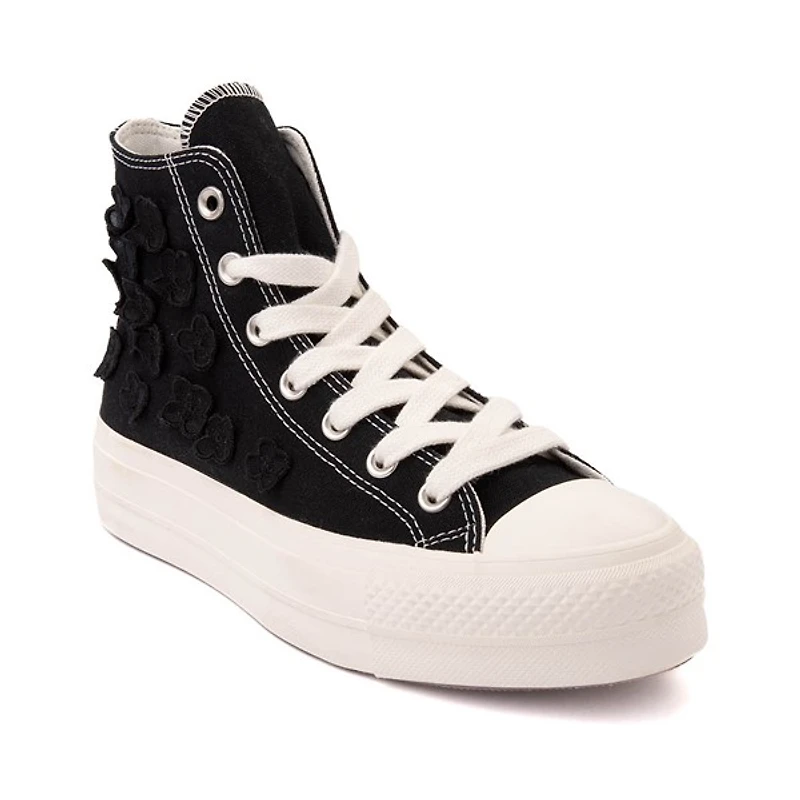 Basket Converse Chuck Taylor All Star Hi Lift Flower Play pour femmes - Noir / Blanc Cassé