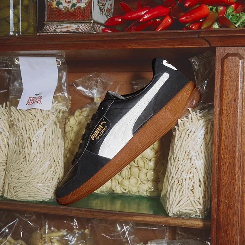 Chaussure athlétique PUMA Palermo pour femmes - Noire / Grise Gomme