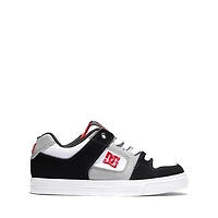 DC Pure Elastic Skate Shoe - Little Kid / Big White Black Red