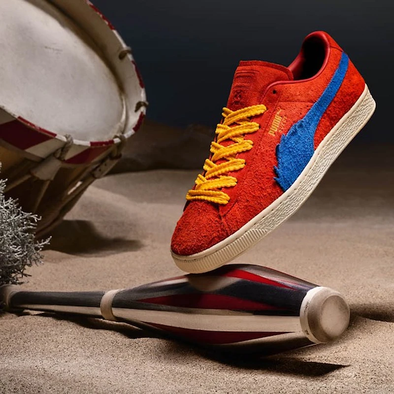 Chaussure athlétique en suède PUMA x One Piece Baggy - Rouge / Bleu royal