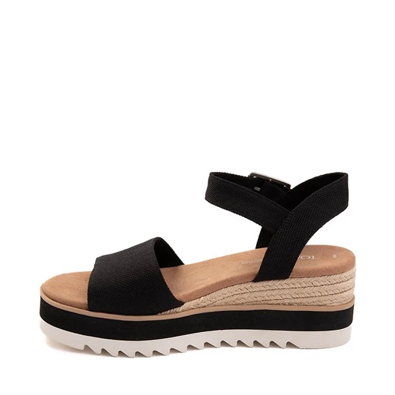 Sandale compensée TOMS Diana pour femmes - Noire