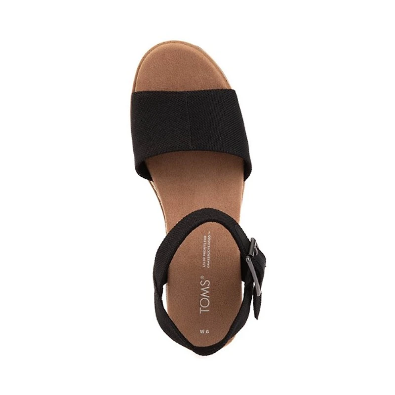 Sandale compensée TOMS Diana pour femmes - Noire