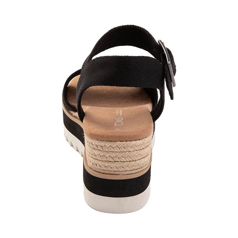 Sandale compensée TOMS Diana pour femmes - Noire