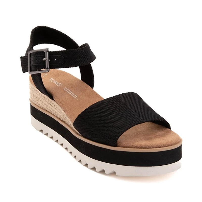 Sandale compensée TOMS Diana pour femmes - Noire