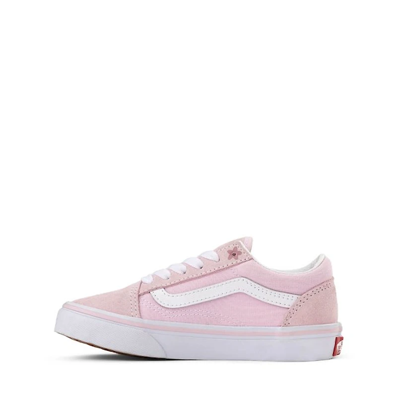 Vans Old Skool Flower Skate - Little Kid Pink / True White