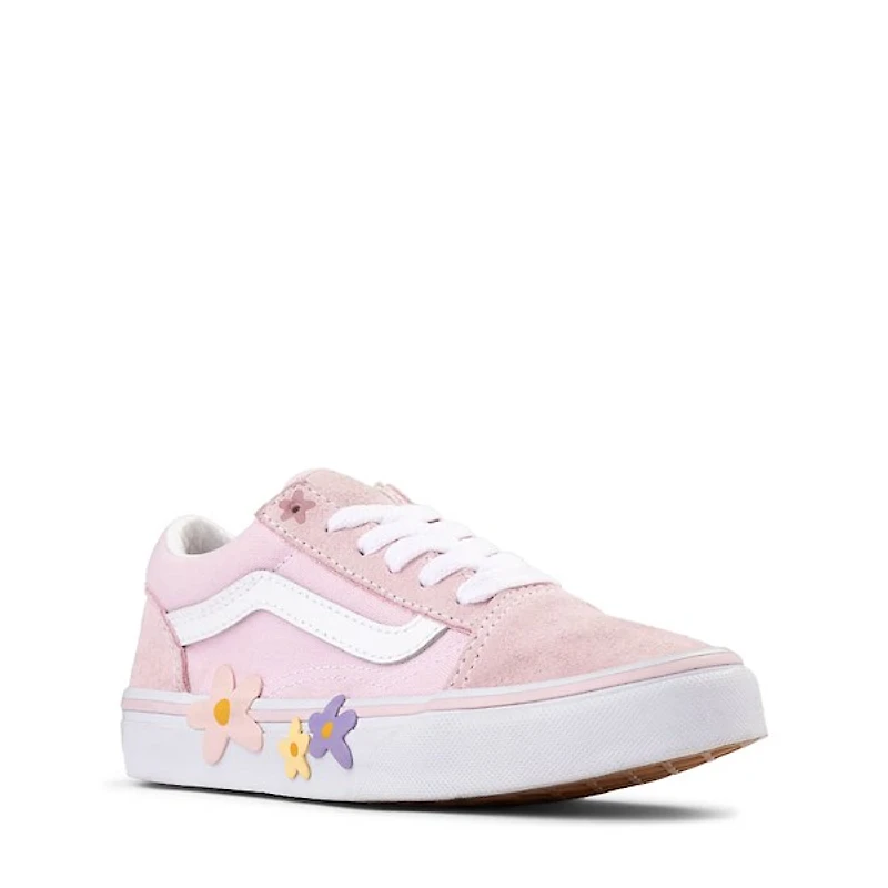 Chaussure de skate Vans Old Skool V - Enfants Rose / Blanche