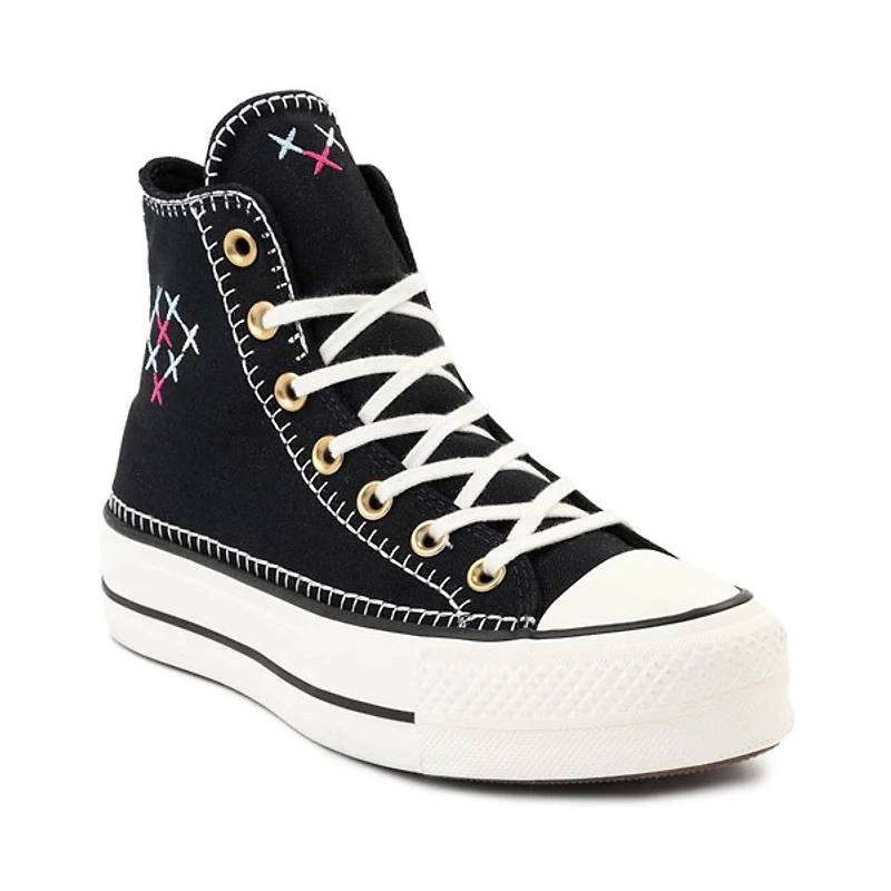 Basket Converse Chuck Taylor All Star Hi Lift Stitch pour femmes - Noire