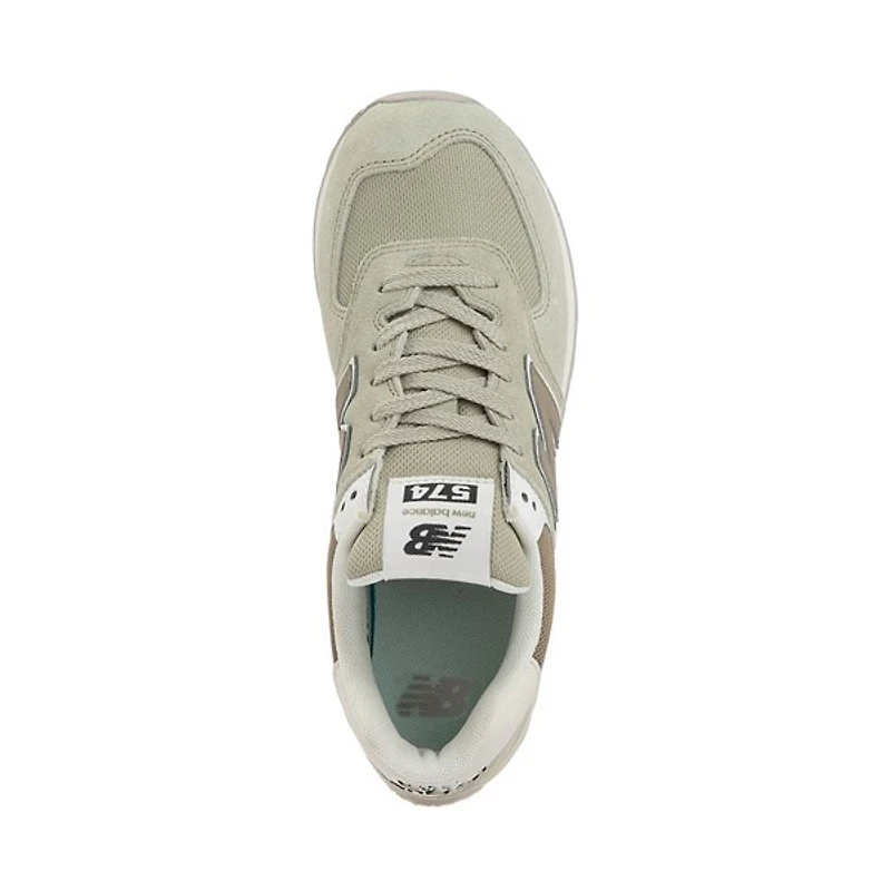 Chaussure athlétique New Balance 574 pour femmes - Vert olive / kaki Crème