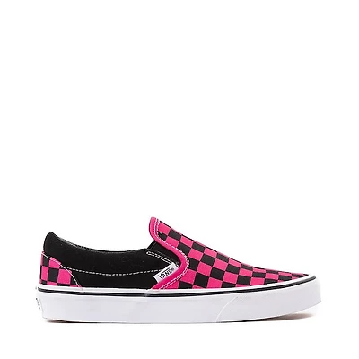 Chaussure de skate sans lacets Vans à motif en damier - Rose / Noire