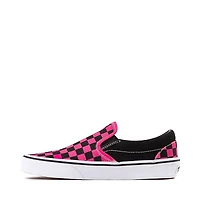 Chaussure de skate sans lacets Vans à motif en damier - Rose / Noire