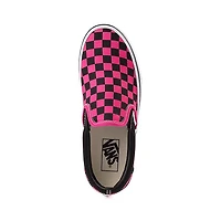 Chaussure de skate sans lacets Vans à motif en damier - Rose / Noire