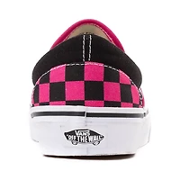 Chaussure de skate sans lacets Vans à motif en damier - Rose / Noire