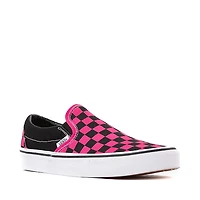 Chaussure de skate sans lacets Vans à motif en damier - Rose / Noire