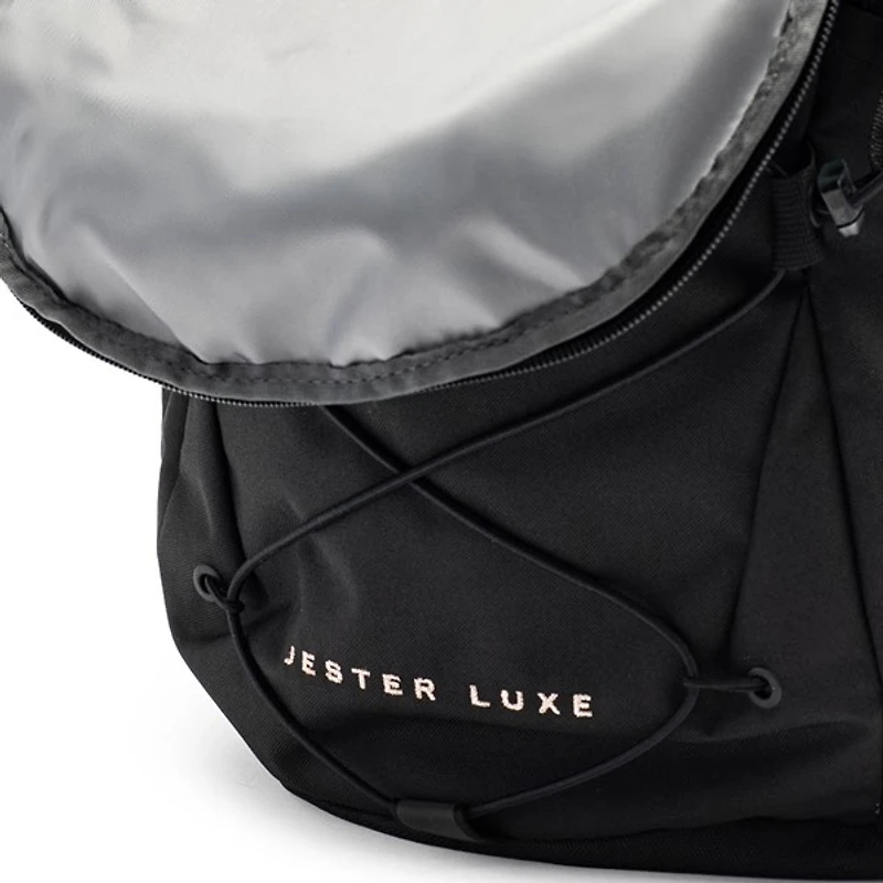 Sac à dos The North Face Jester Luxe pour femmes - Noir TNF / Corail métallique