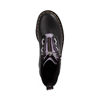 Botte Dr. Martens 1460 à 8 œillets Zip Heart pour femmes - Noire / Lavande