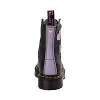 Botte Dr. Martens 1460 à 8 œillets Zip Heart pour femmes - Noire / Lavande