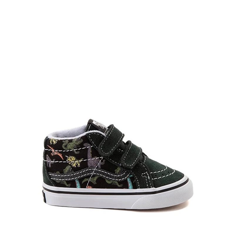 Chaussure de skate Vans Sk8-Mid Reissue V Glow - Bébés / Tout-petits - Noire / Imprimés de dinosaures