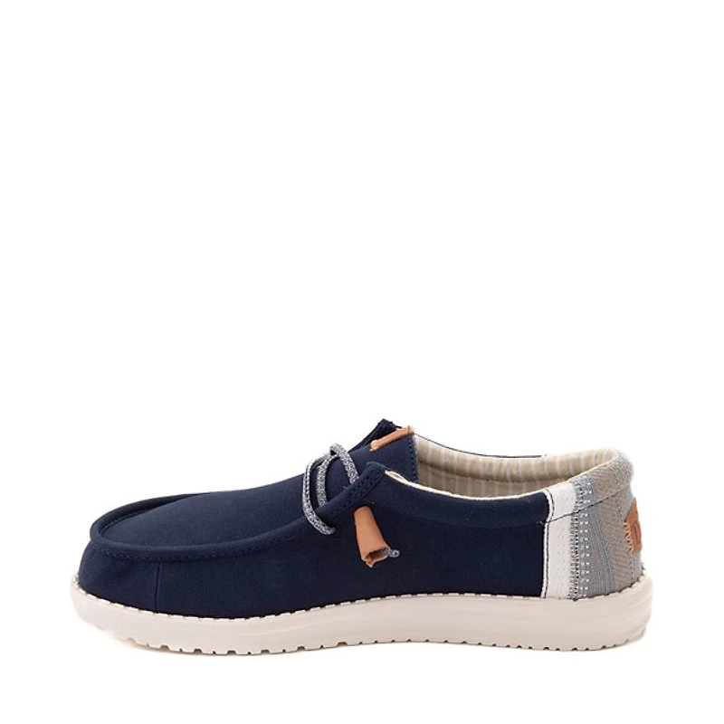 Mens HEYDUDE Wally Break Stitch Casual Shoe - Navy