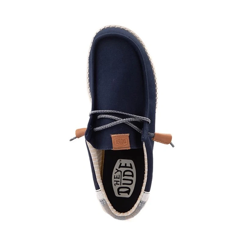 Chaussure décontractée HEYDUDE Wally Break Stitch pour hommes - Bleu marine