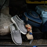 Mens HEYDUDE Wally Stretch Casual Shoe - Grey