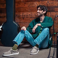 Chaussure décontractée sans lacets HEYDUDE Wally Stretch Sox pour hommes - Brun clair