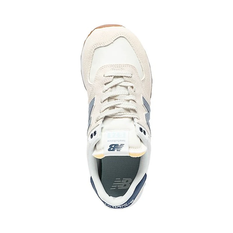Chaussure athlétique New Balance 574 pour femmes - Blanc cassé / Bleue