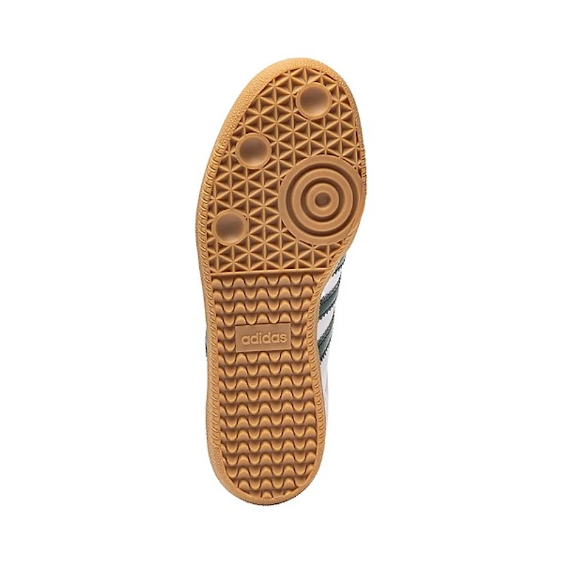 Chaussure athlétique adidas Samba OG pour femmes - Blanche / Vert forêt Grise