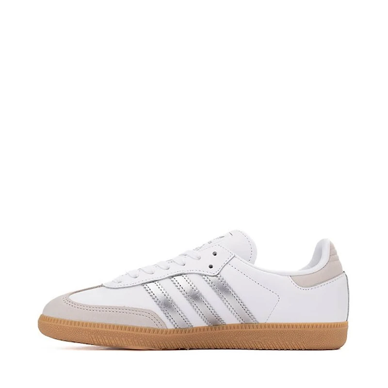 Chaussure athlétique adidas Samba OG pour femmes - Blanche / Argentée Gomme