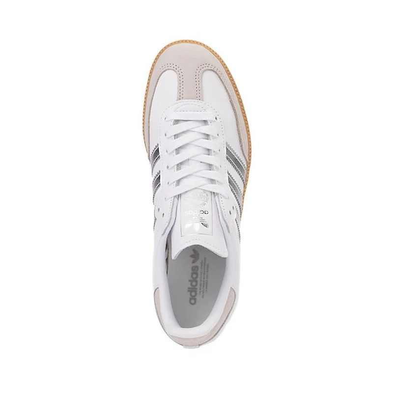 Chaussure athlétique adidas Samba OG pour femmes - Blanche / Argentée Gomme